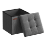 Songmics Sitzhocker Minota, grau, 30x30 cm, mit Stauraum und abnehmbarem Deckel.