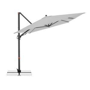 Doppler Ampelschirm MyZone, 240x320 cm, hellgrau, mit Kurbel. Sonnenschirm für Balkon und Garten.