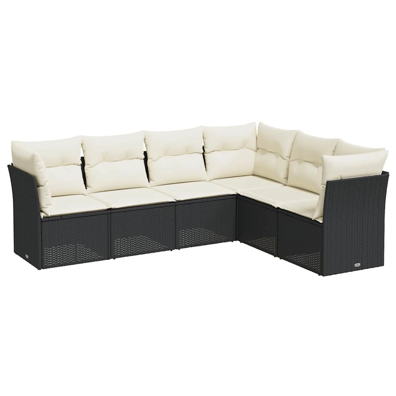 vidaXL 6-Tlg Garten-Sofagarnitur mit Kissen Schwarz Poly Rattan 3249515 günstig online kaufen