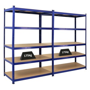 PROREGAL Mega Deal: 2 blaue Schwerlastregale Taurus, 180x120x60 cm, Fachlast 175 kg.