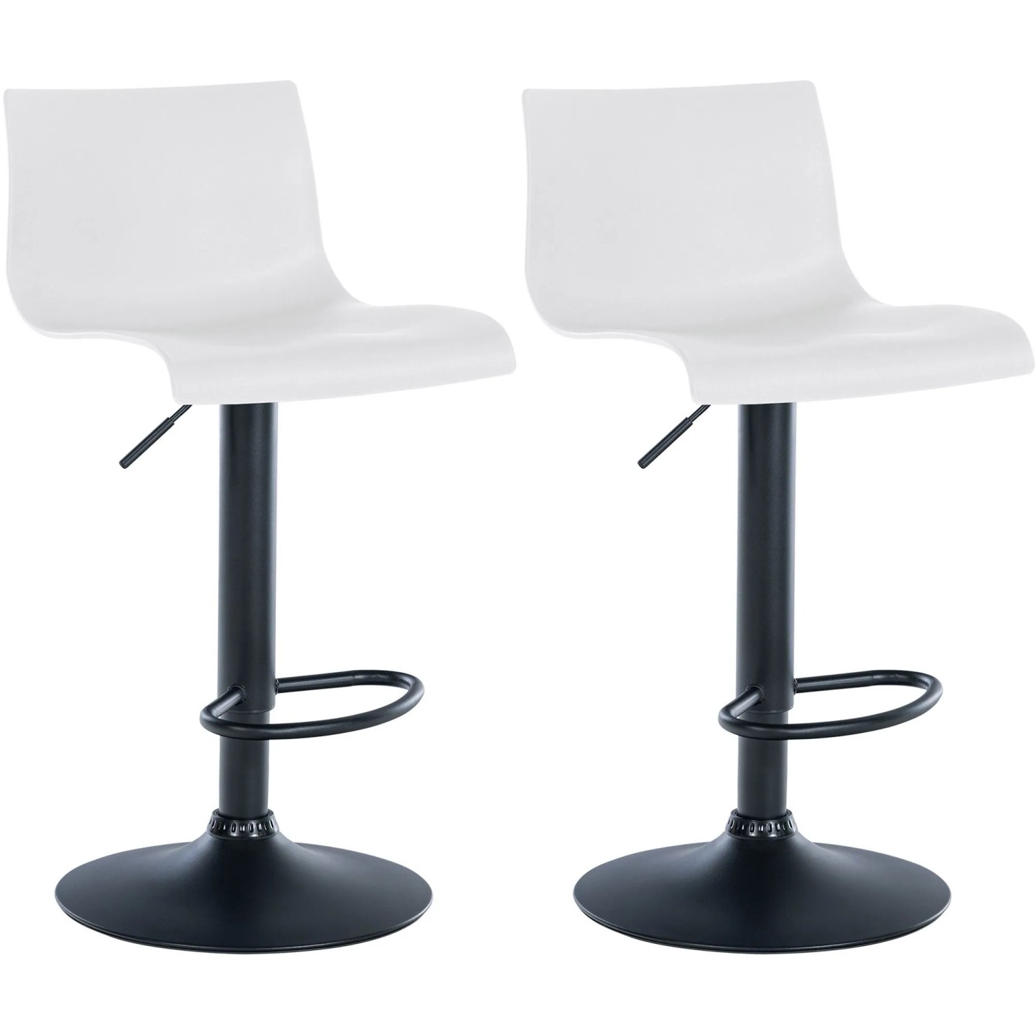 CLP 2er Set Barhocker Branford weiß/Kunststoff