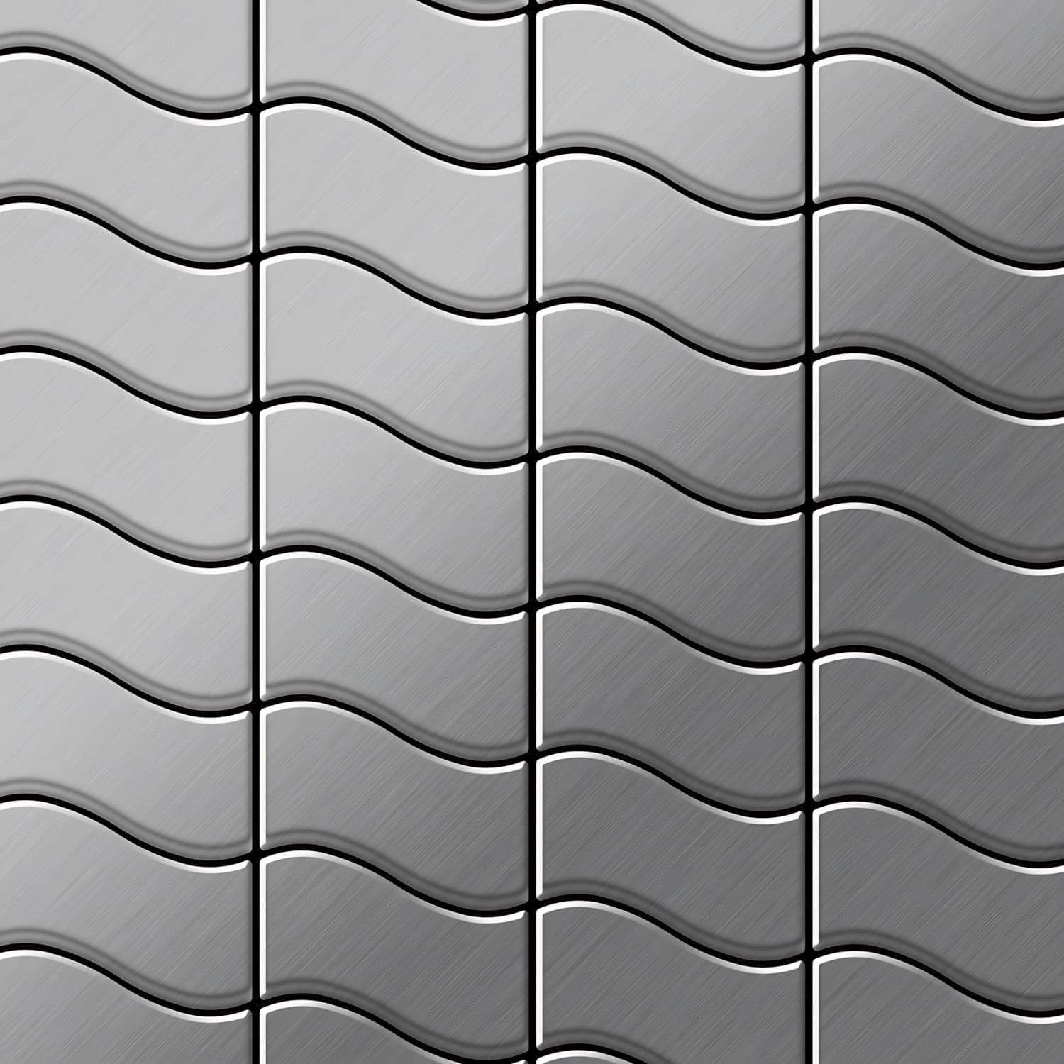 ALLOY Mosaik Fliese Massiv Metall Edelstahl Marine Gebürstet Grau 1,6mm Flu günstig online kaufen
