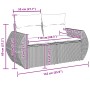 Schwarzes vidaXL Garten-Sofa-Set aus Polyrattan, 11-teilig, mit Maßangaben.