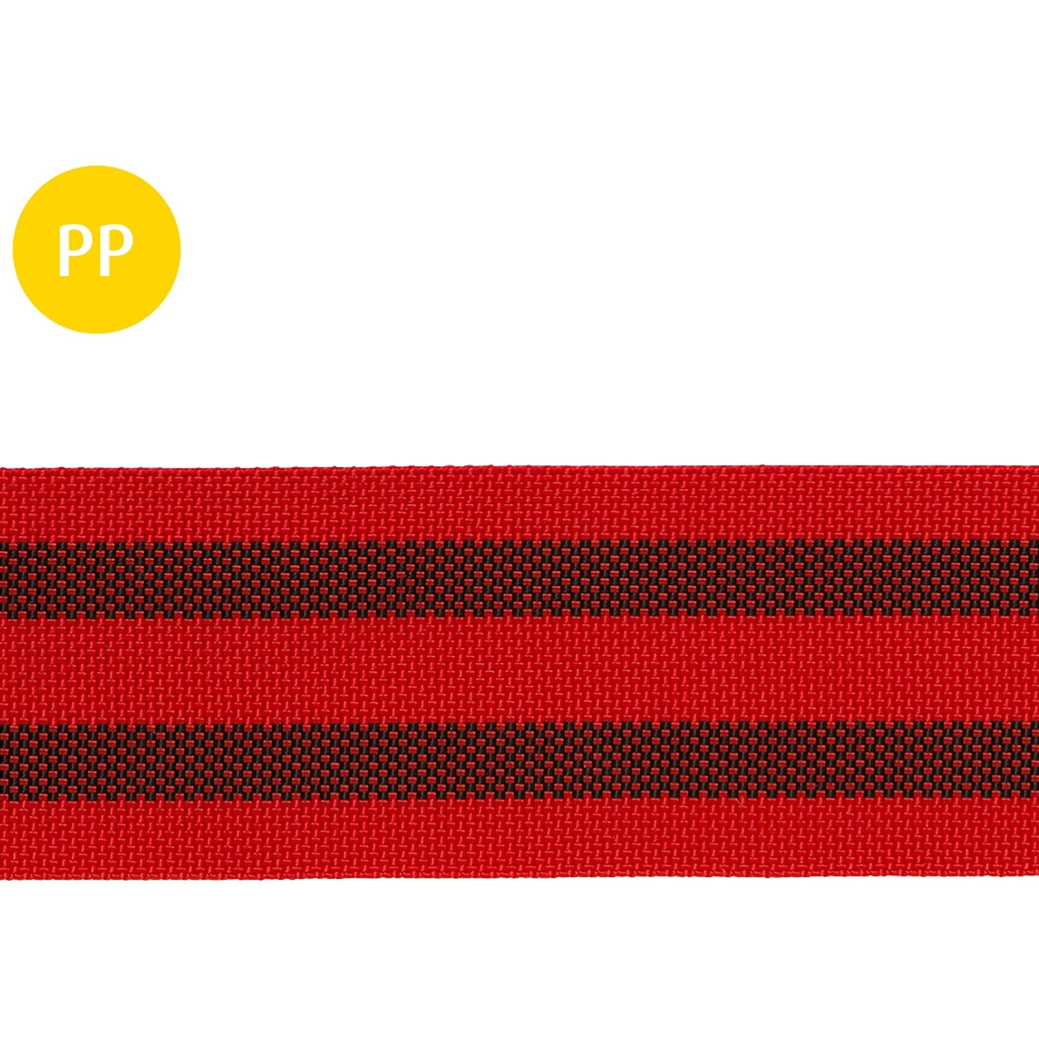 Conacord Schlittengurt Polypropylen 60 mm Rot-Schwarz Meterware