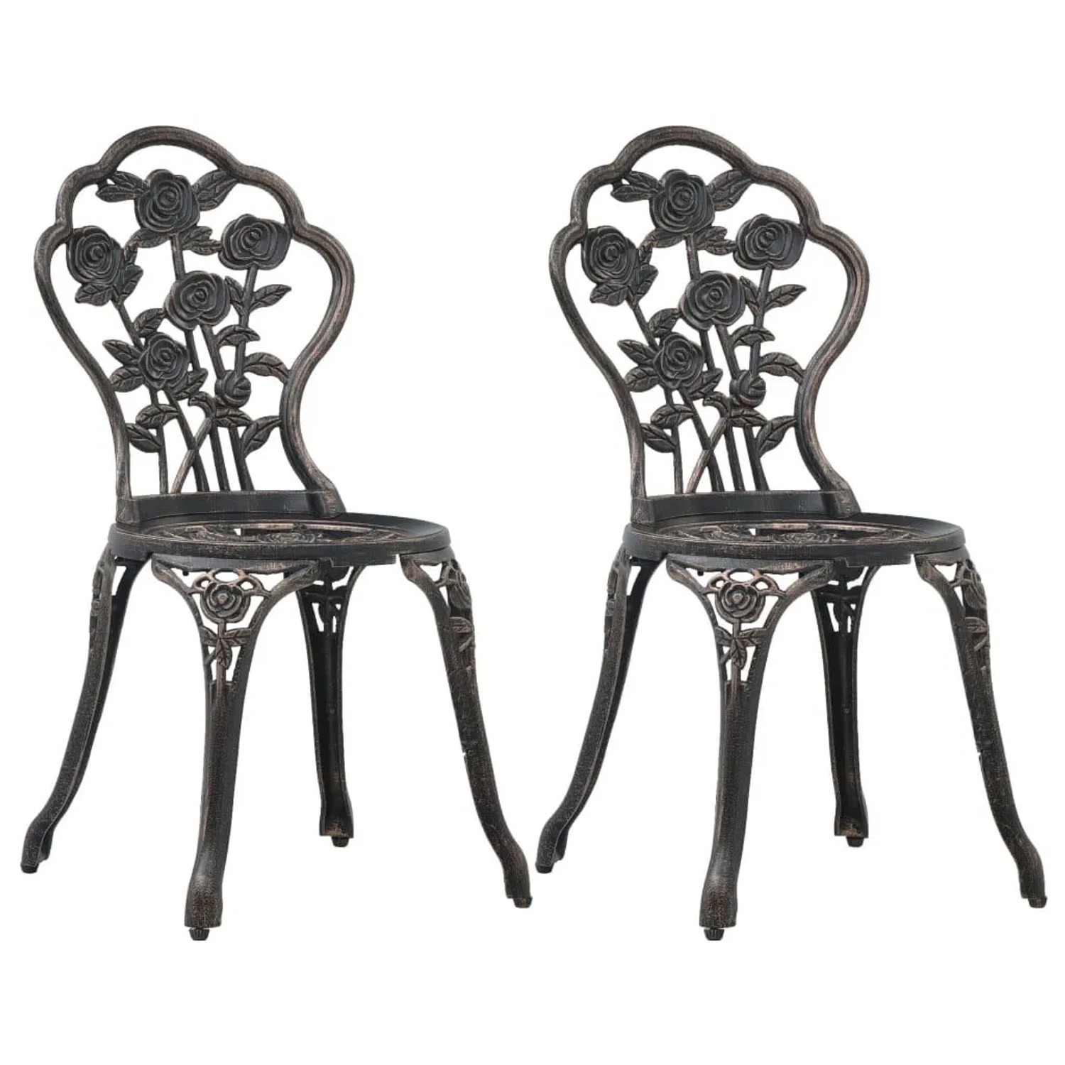 Furnicato Bistro-stühle 2 Stk Bronze Aluminiumguss