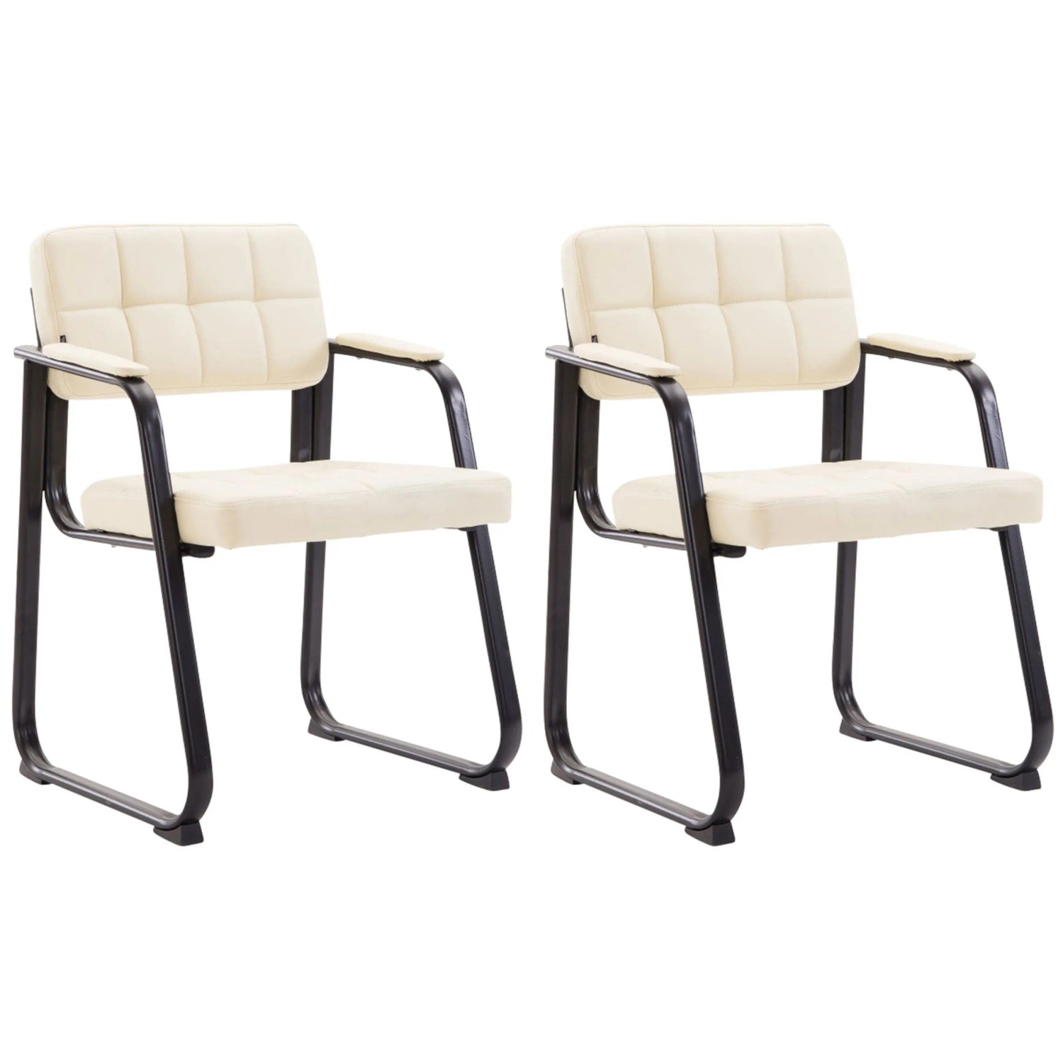 CLP 2er Set Besucherstühle Canada B Kunstleder Creme
