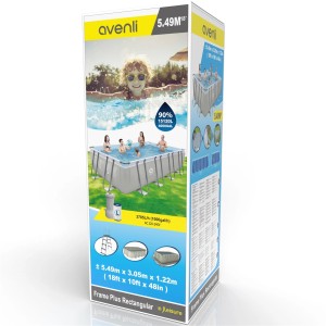 Avenli Frame Pool Set, 549x305x122cm, mit Zubehör im Karton.