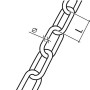 Skizze einer Conacord Schweißkette Form C, Stahl, Ø 5 mm, 35 mm, Chrom, Meterware.