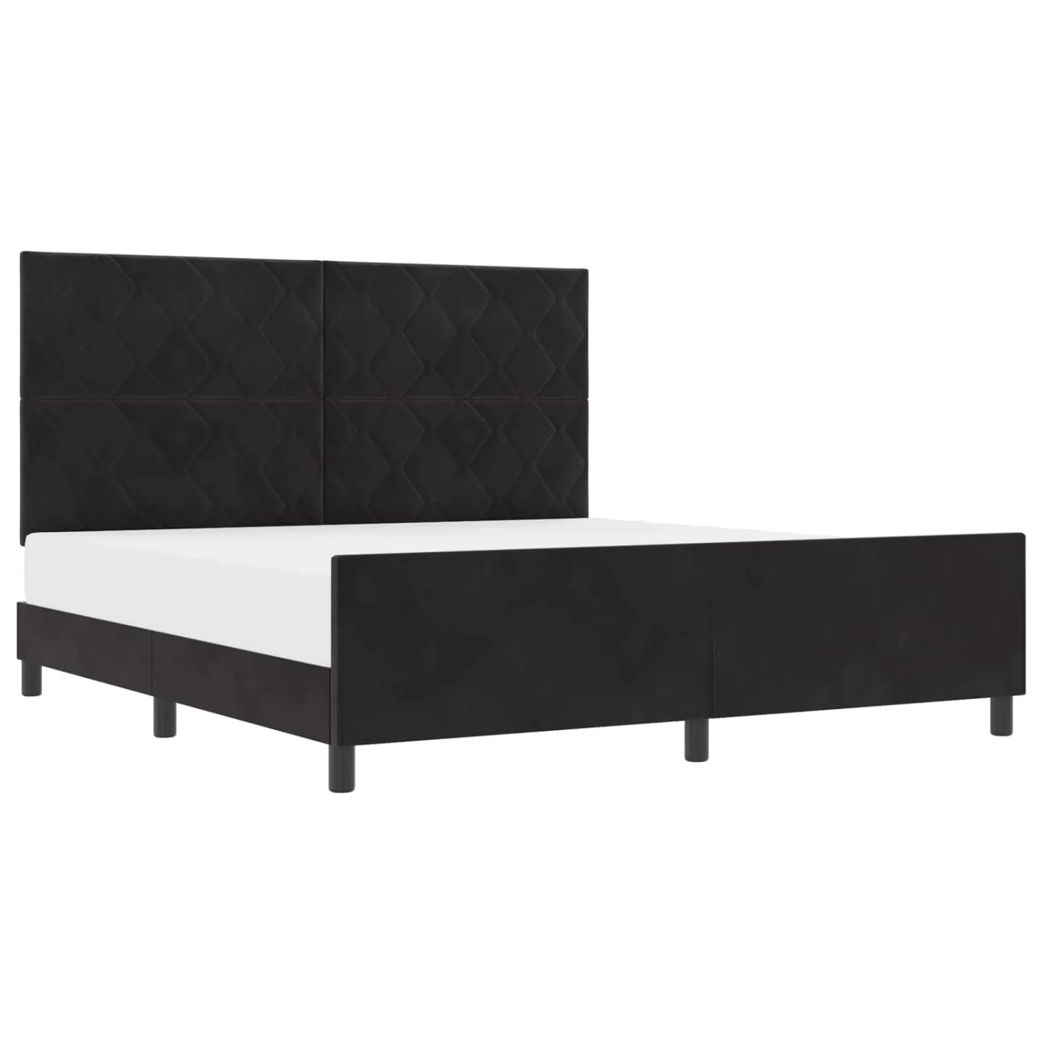 vidaXL Boxspringbett mit Kopfteil Schwarz 180 x 200 cm Samt 3345025