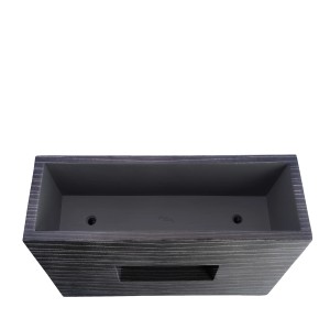 Pflanzwerk Pflanzkübel Vista Premium, 66 cm, Anthrazit, frostbeständig, mit Groove Design.