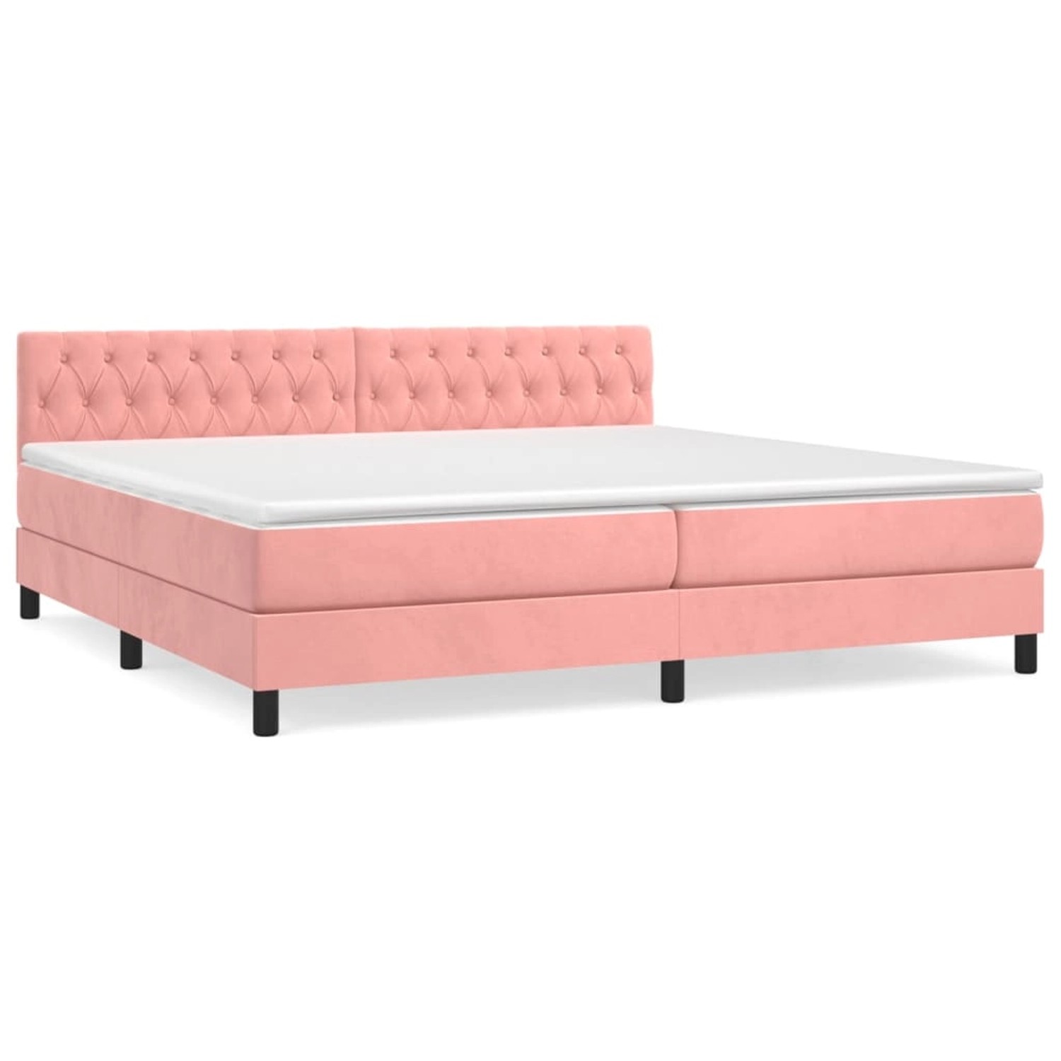 vidaXL Boxspringbett mit Matratze Rosa 200x200 cm Samt 3141508 günstig online kaufen