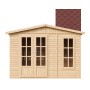 Timbela Holz-Gartenhaus mit rotem Dach, 6,03 m², mit Doppeltür und Fenster. Inklusive Boden.