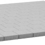 Quadratische, weiß gewaschene Beton Pflastersteine, 20x20x6 cm, für Gehwege und Terrassen.