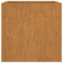 Rechteckiger Pflanzkübel aus Cortenstahl, rostfarben, 62x47x46 cm. Ideal für Garten, Balkon & Terrasse.