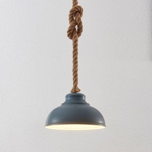 Lindby Pendelleuchte Chaby 9624941 Retro Vintage Antik in Alu aus Metall 1-flammig E27 Wohnzimmerleuchte