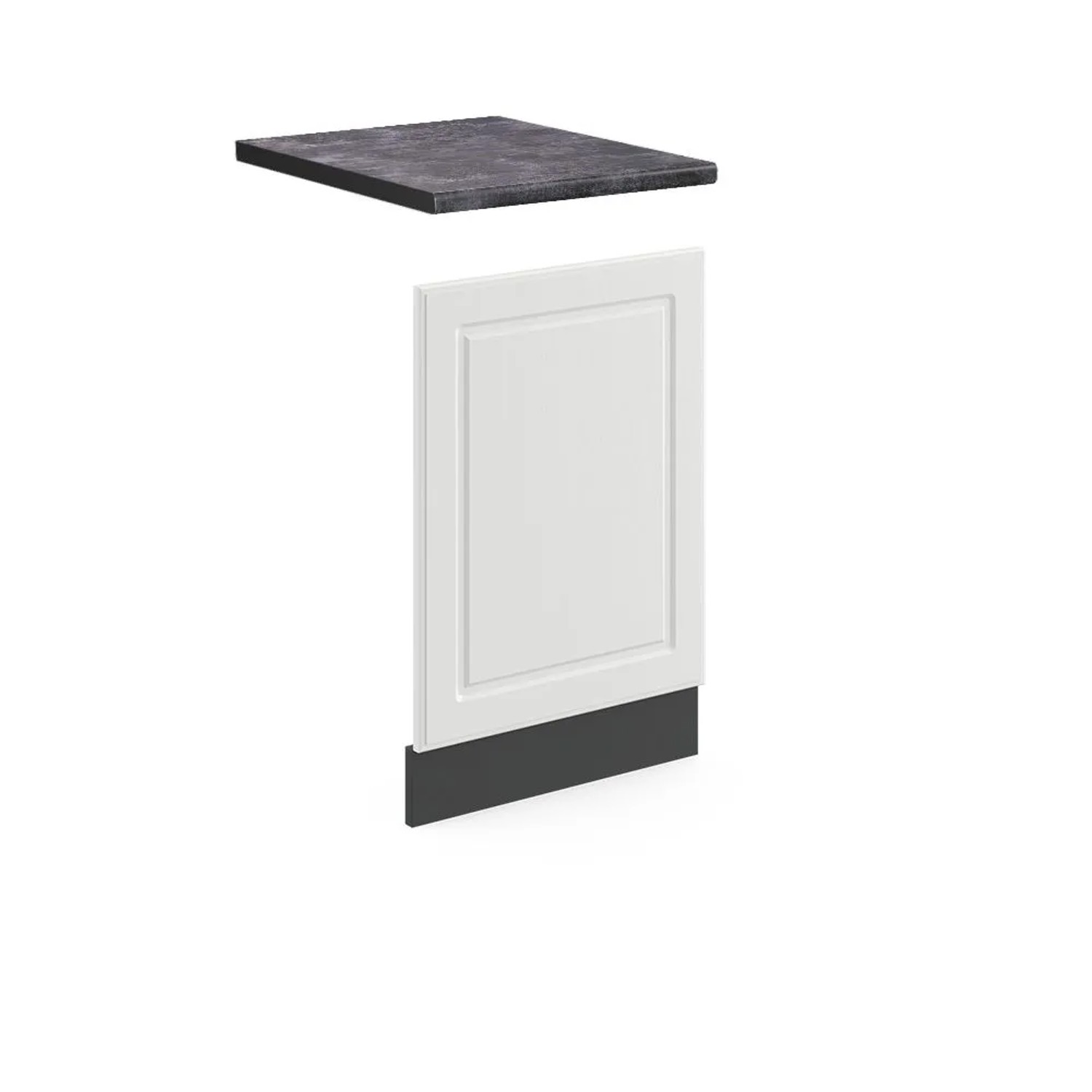 Vicco Frontblende R-Line Geschirrspüler Fronttür Weiß Landhaus Anthrazit 45 cm AP Anthrazit