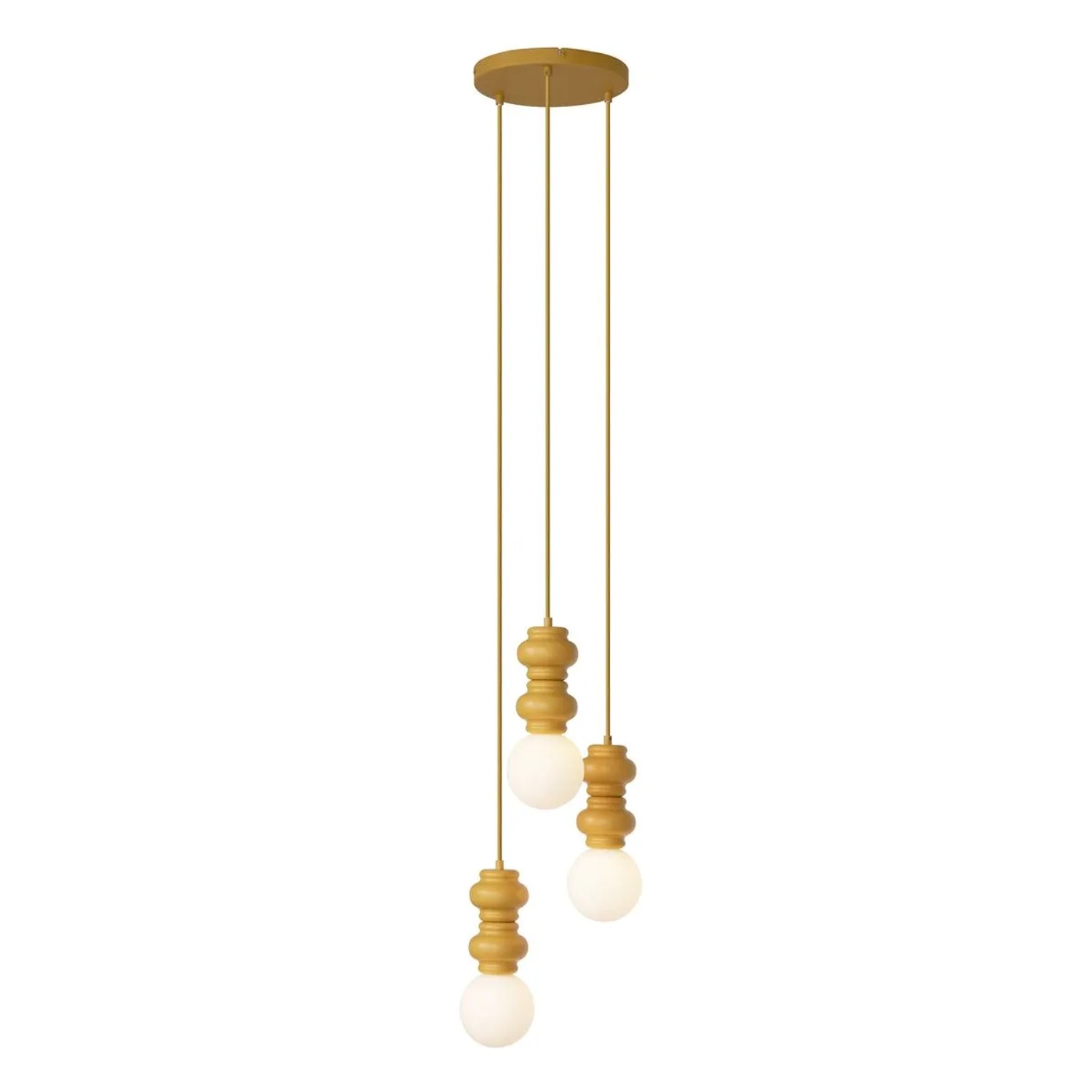Qazqa Retro Pendelleuchte SenfGelb Mit Mattiertem Glas 3 Flammig Fedde
