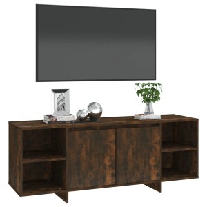 vidaXL TV-Schrank, Räuchereiche, 130 cm breit, Holzwerkstoff, mit Türen und Regalfächern.