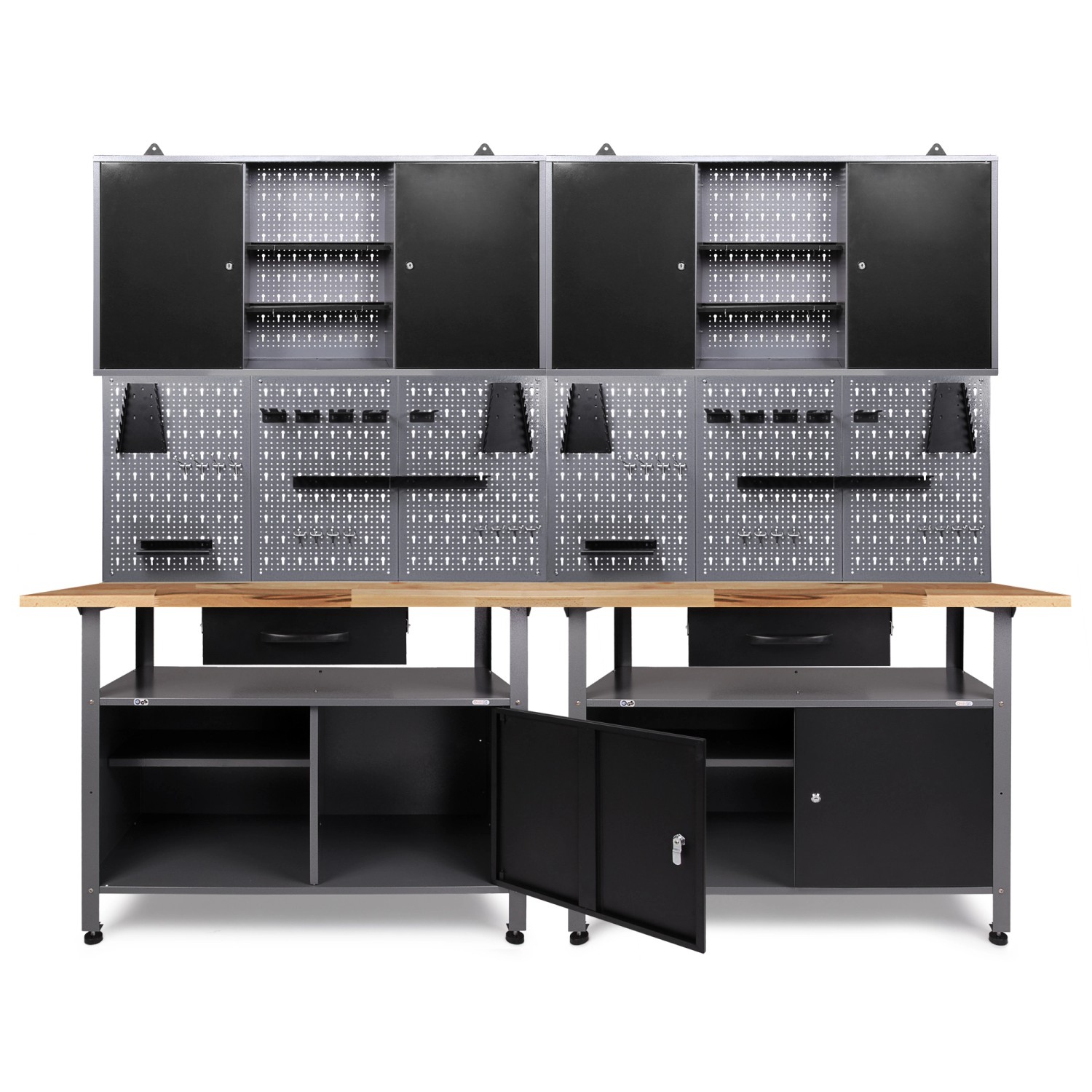 Ondis24 Werkbank Set Klaus 240 cm 2 Schränke Werkstatt günstig online kaufen