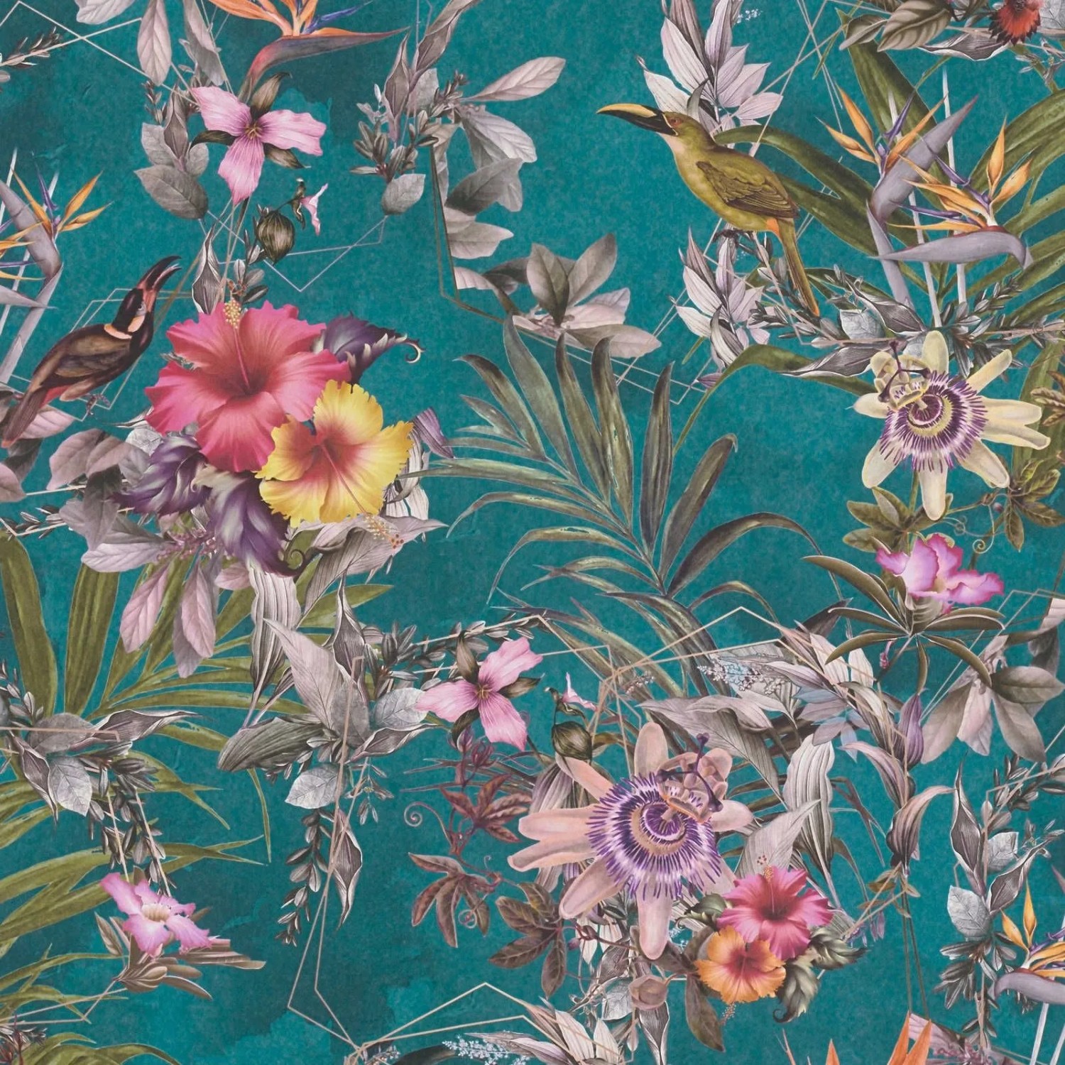 Tadessi Tapete Floral M1-No.789 Vliestapete in Blau
