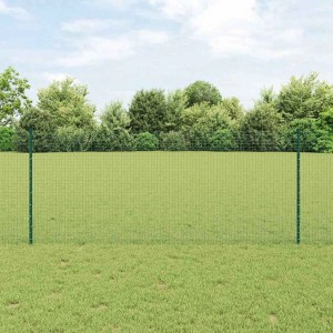 vidaXL Zaun mit Pfosten Grün 1 x 10 m Stahl 3336447