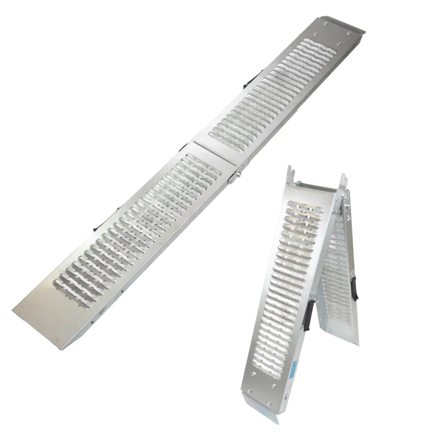 TRUTZHOLM 1x Auffahrrampe Klappbar 189cm Tragkraft 200 kg Stahl Geriffelt Grau