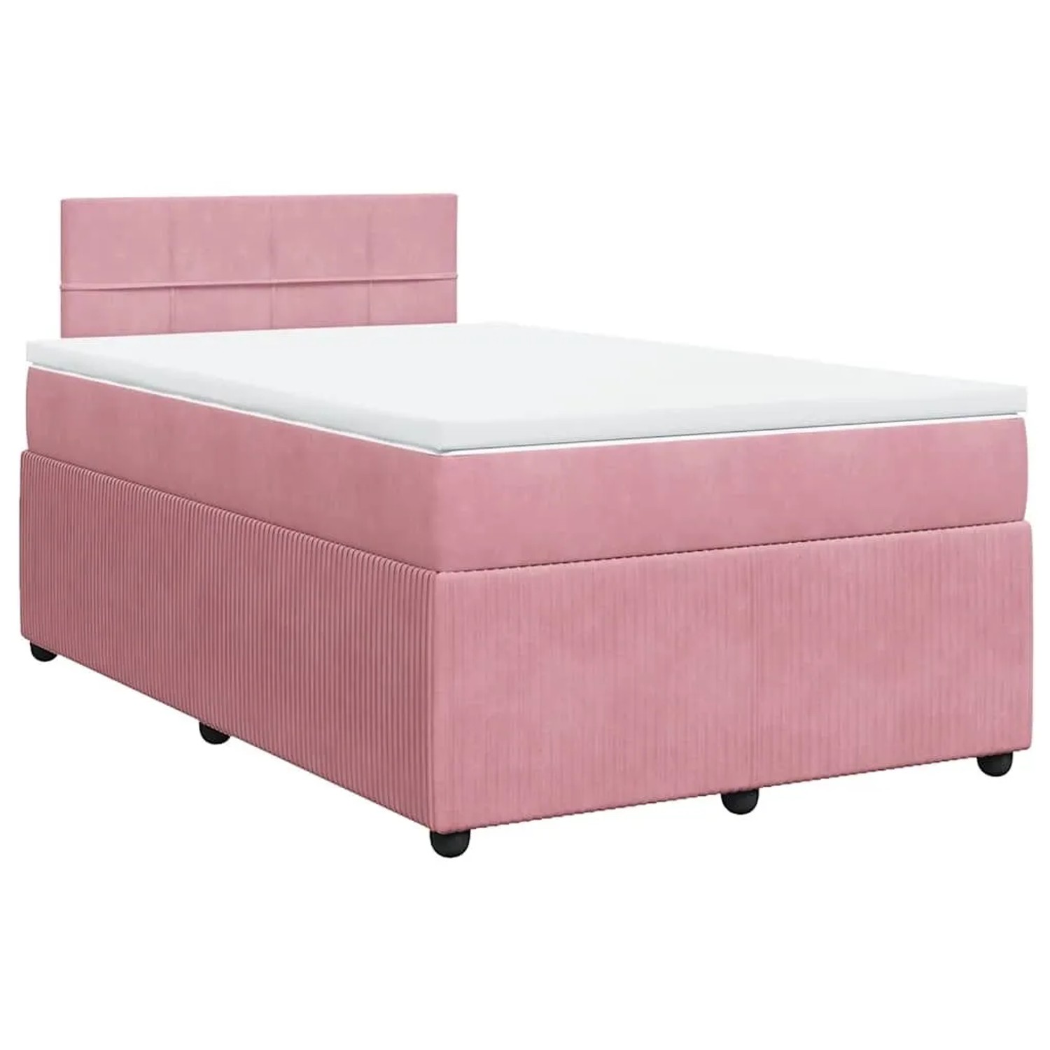 vidaXL Boxspringbett mit Matratze Rosa 120x190 cm Samt 3289991