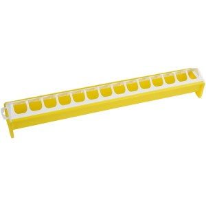Gelber Futtertrog für Küken, 50 cm lang, Zubehör für Geflügel.