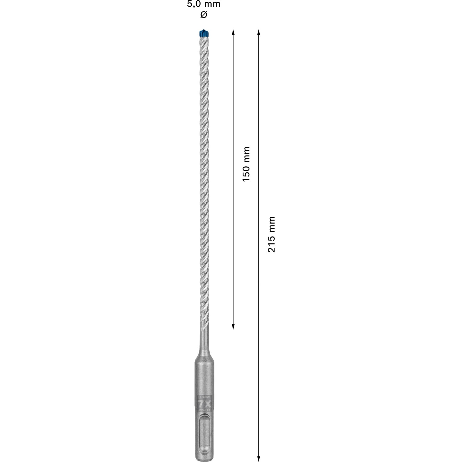 Bosch Expert Hammerbohrer SDS Plus-7X, 5x150x215 mm, Betonbohrer für Bohrhämmer.