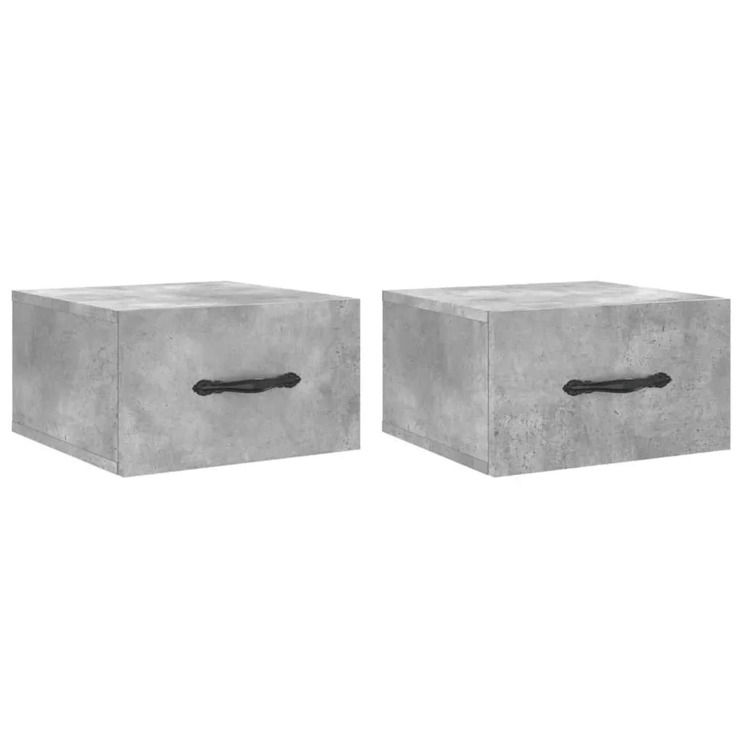 vidaXL Wand-Nachttische 2 Stk Betongrau 35x35x20 cm Modell 2
