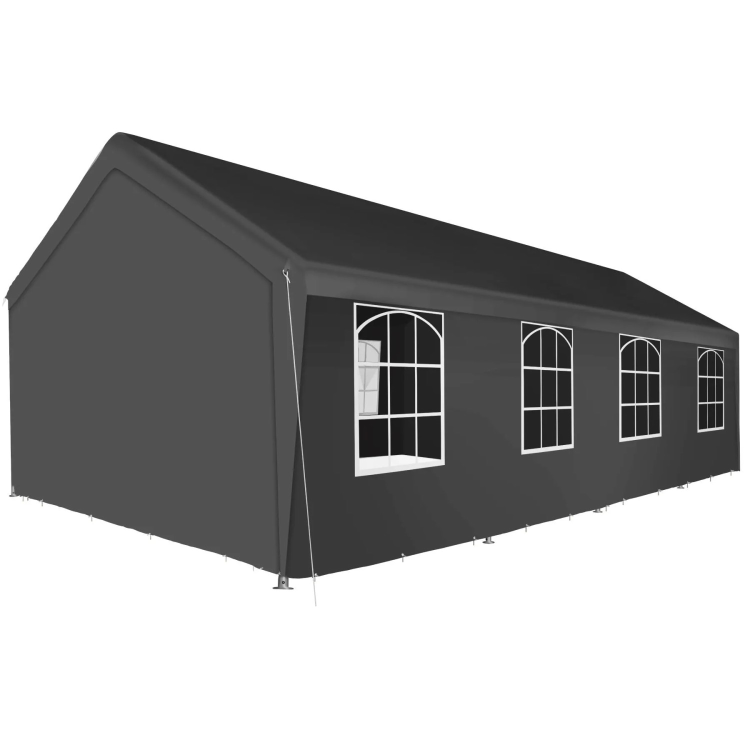 Tectake Partyzelt Mammut 8 x 4 M Stabil und Wasserdicht  Mit Uv Schutz  800 x 400 x 310 cm Grau