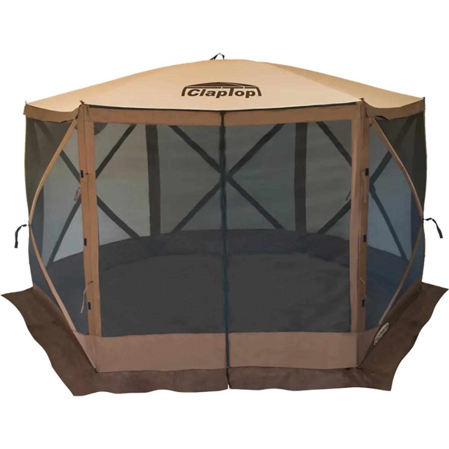 Faltpavillon ClapTop 600, 366x366 cm, beige. Ideal für Camping und Festivals.
