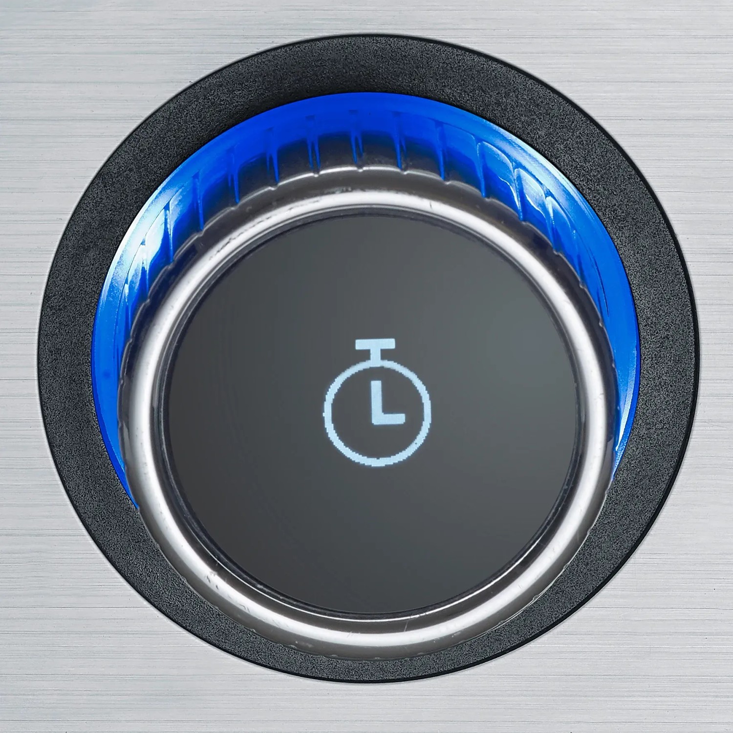 Detailaufnahme: Digitales Display mit Timer-Symbol des Severin SENOA Tischgrills.