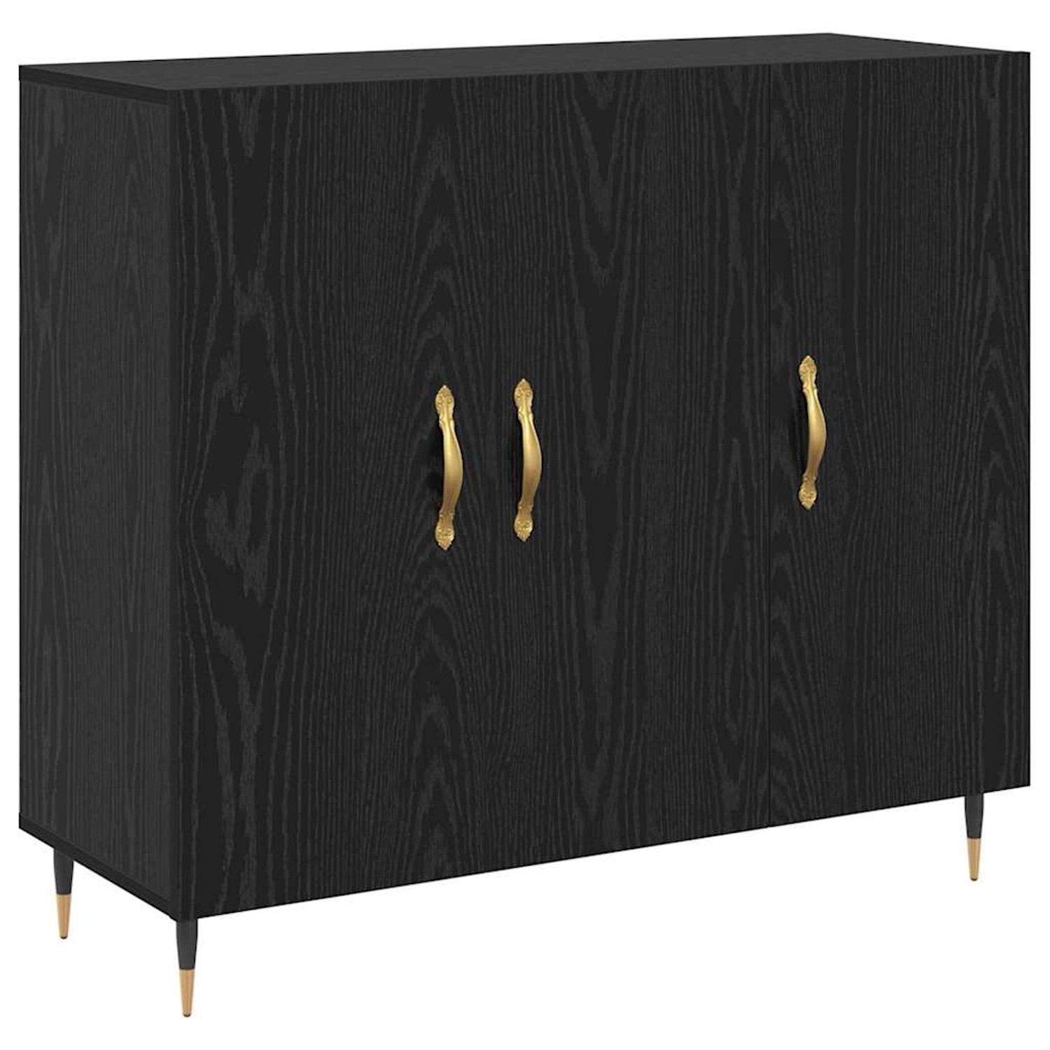 vidaXL Sideboard Schwarz 90 x 34 x 80 cm Holzwerkstoff 879581