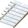 Transparente PVC Profilplatten (Sinus 76/18) als Bedachung auf Holzkonstruktion.