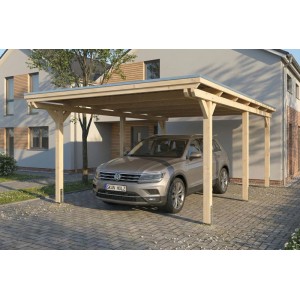Skan Holz Carport Emsland EPDM-Dach 402 cm x 604 cm Natur