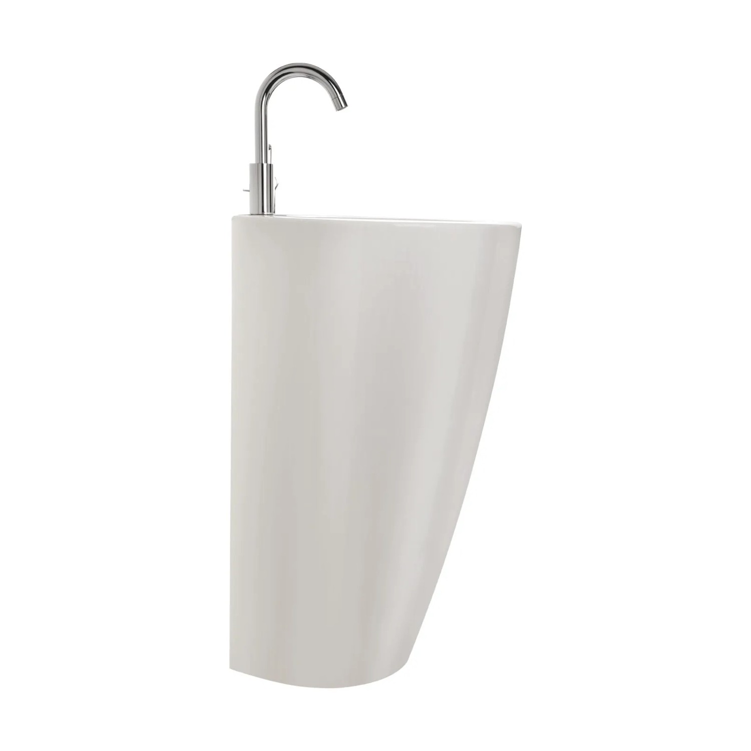 Calmwaters Stand-Waschbecken Ø 51,3 cm Weiß Mineralguss Ohne 