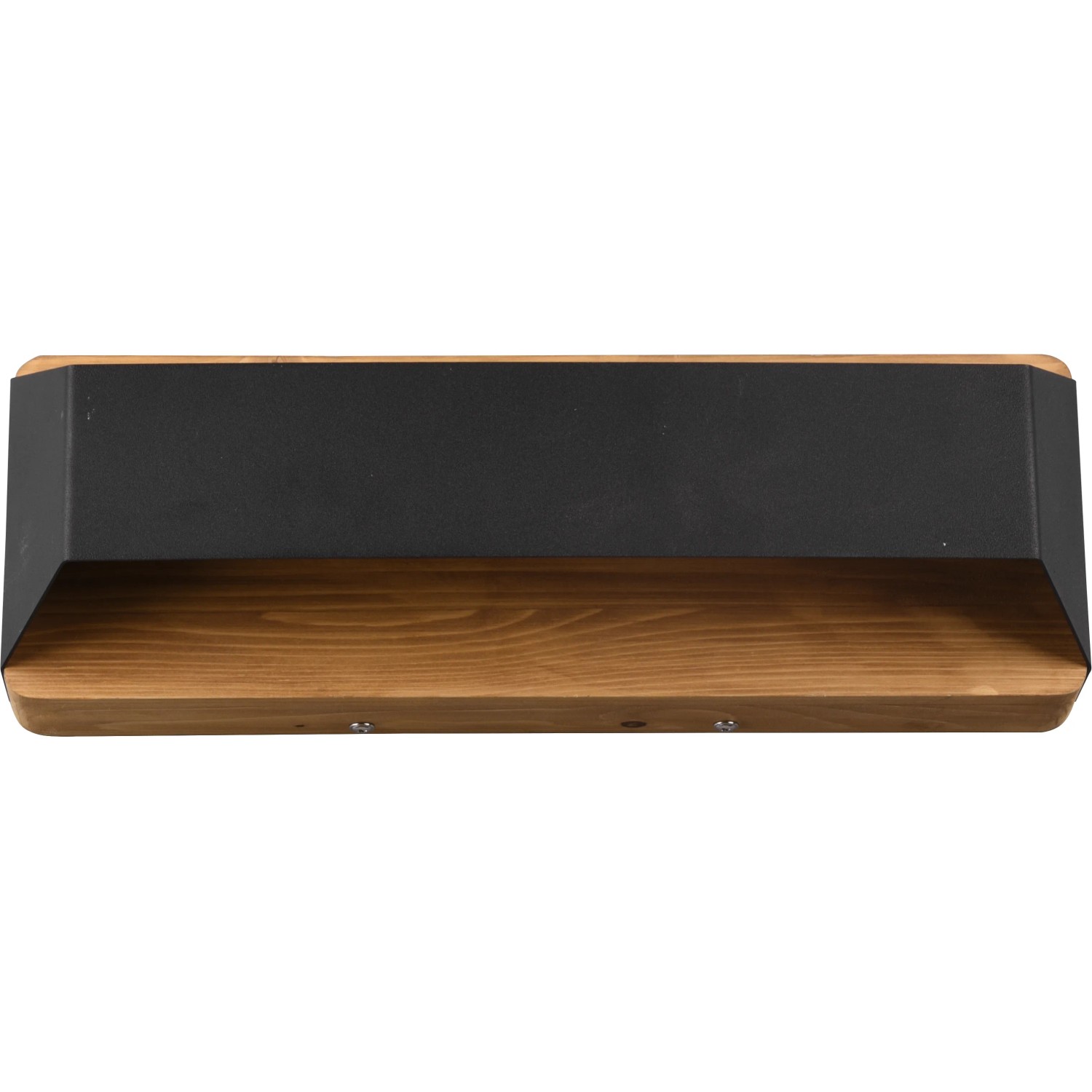 Moderne LED Wandleuchte Arino in Schwarz matt und Holzoptik für Wohn- und Schlafzimmer.