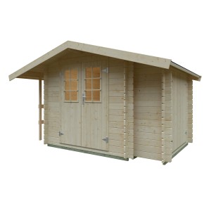 Unbehandeltes Kiehn-Holz Gartenhaus KH 28-014 aus Fichte, 210x210 cm.