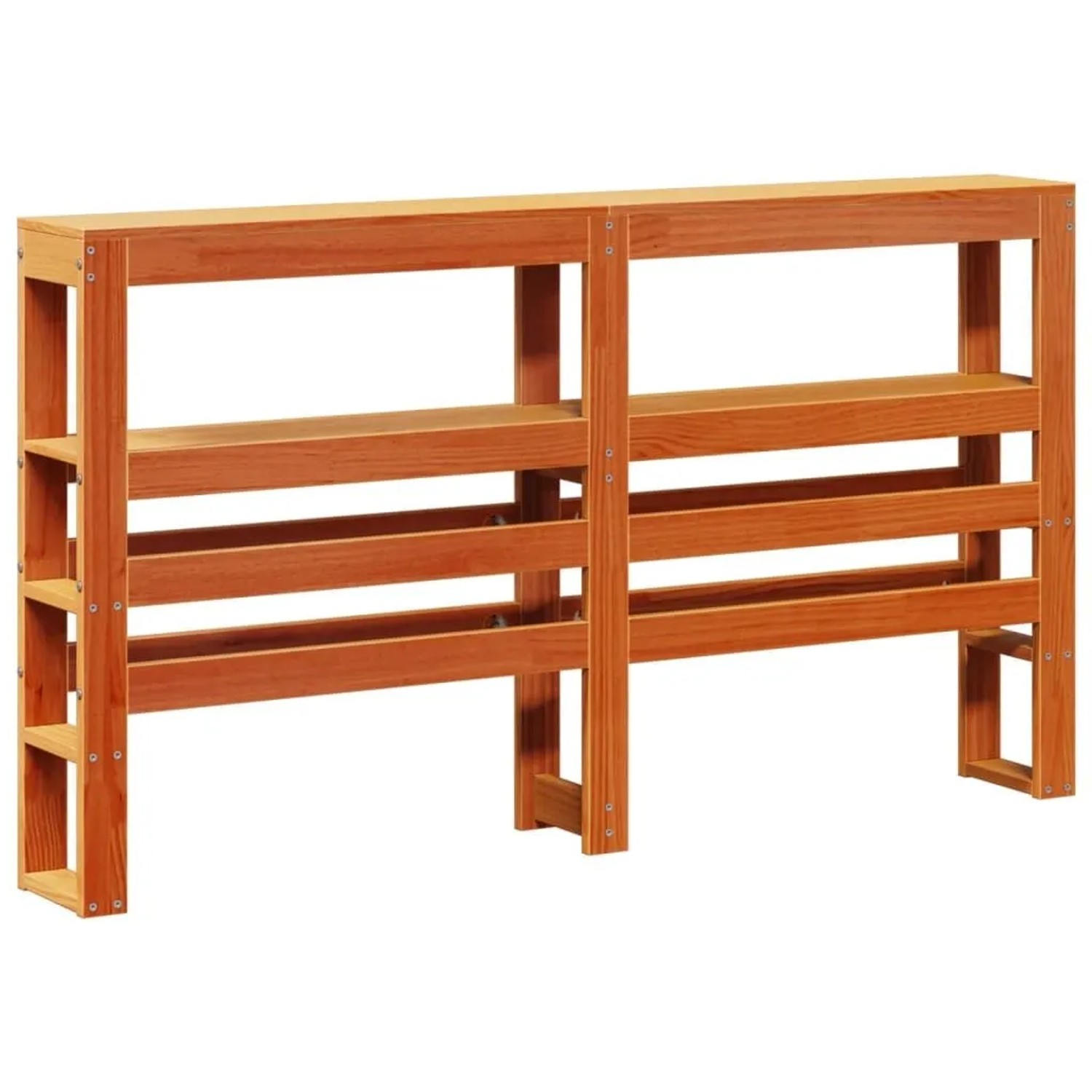 vidaXL Kopfteil mit Ablagen Wachsbraun 120 cm Massivholz Kiefer 850892