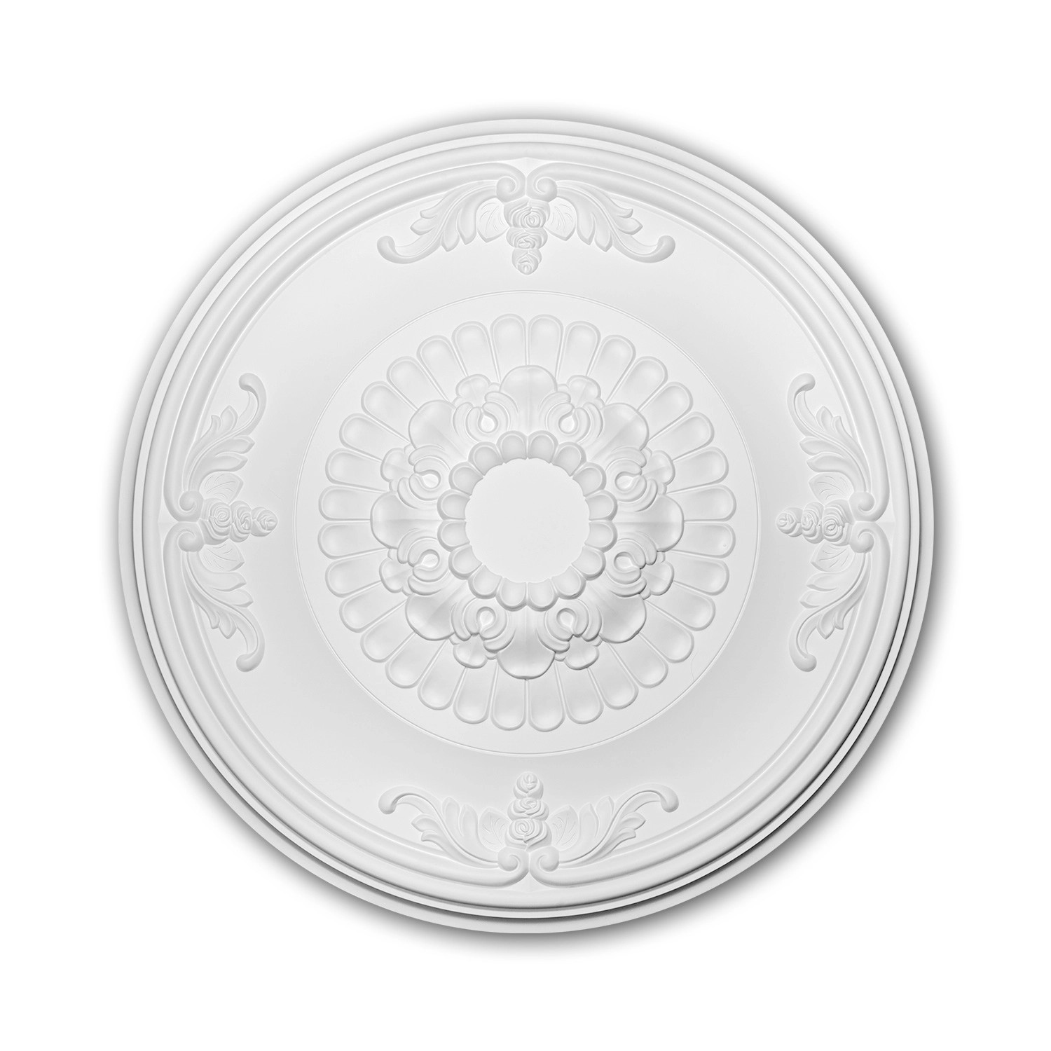 PROFHOME 156045 RoSette aus Polyurethan DeckenroSette Zierelement 66,3 cm 6 günstig online kaufen