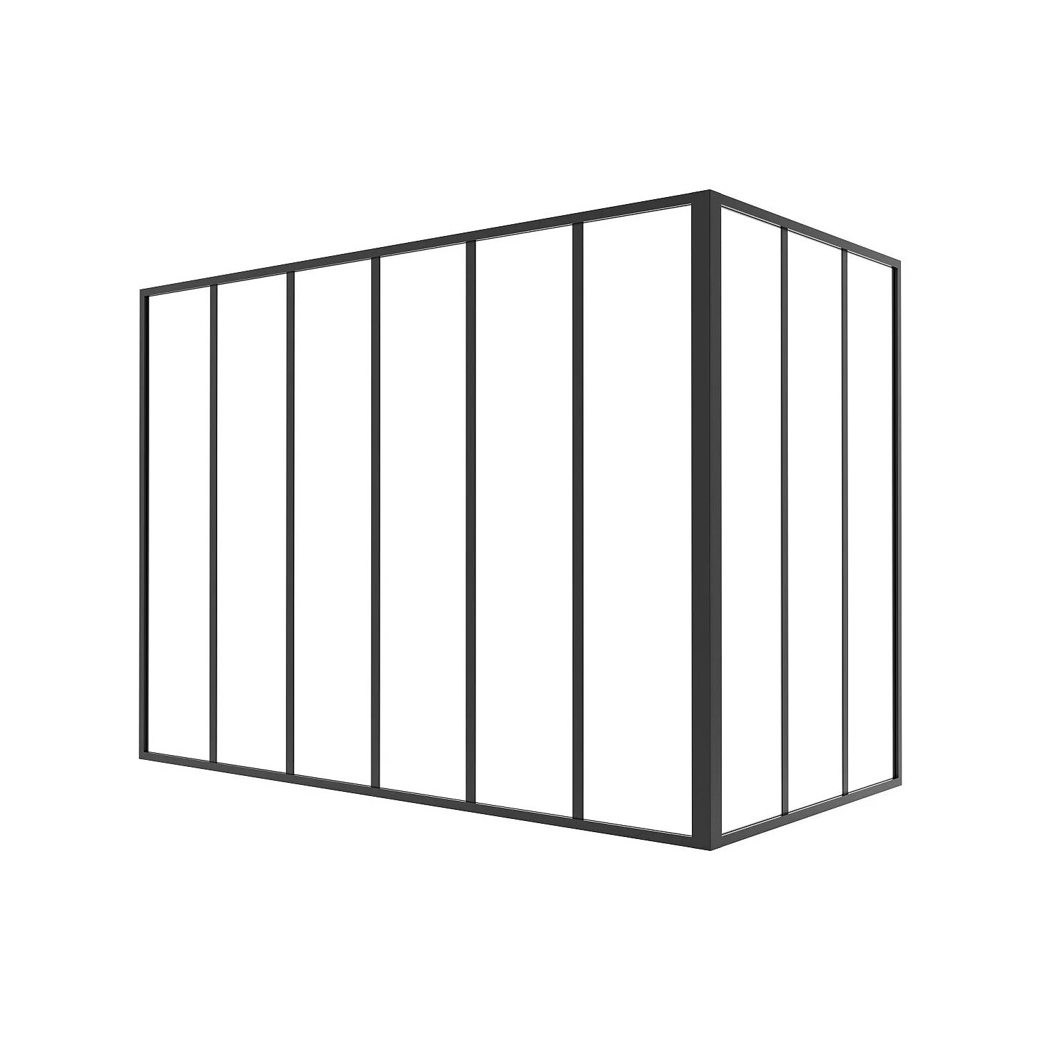 Vente-unique Glaswand Bayview Schwarz 180 cm