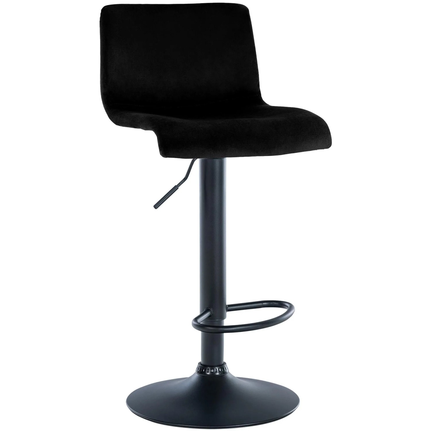DELUKE Barhocker PESAN Samt Schwarz 39x36x83cm Schwarz Barstuhl Höhenverstellbar Mit Lehne Drehbar Tresenhocker Tresenstuhl