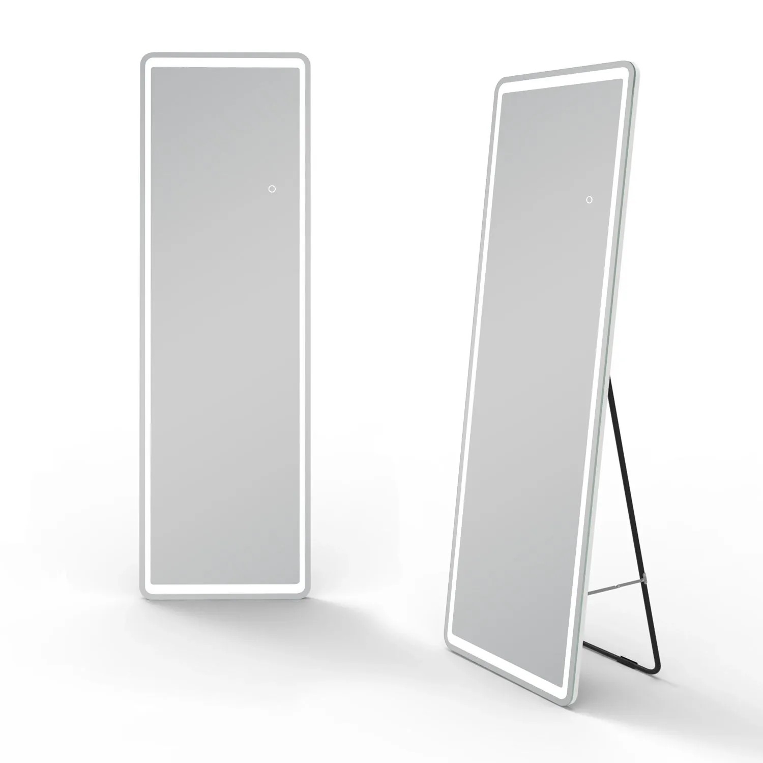 Aica Sanitär Ganzkörperspiegel Bogen Schwarz Aluminum 54L x 163H cm 2in1 St günstig online kaufen