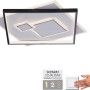 Moderne, weiße LED-Deckenleuchte Mailak 57x57 cm von Paul Neuhaus mit separaten Lichtbändern.