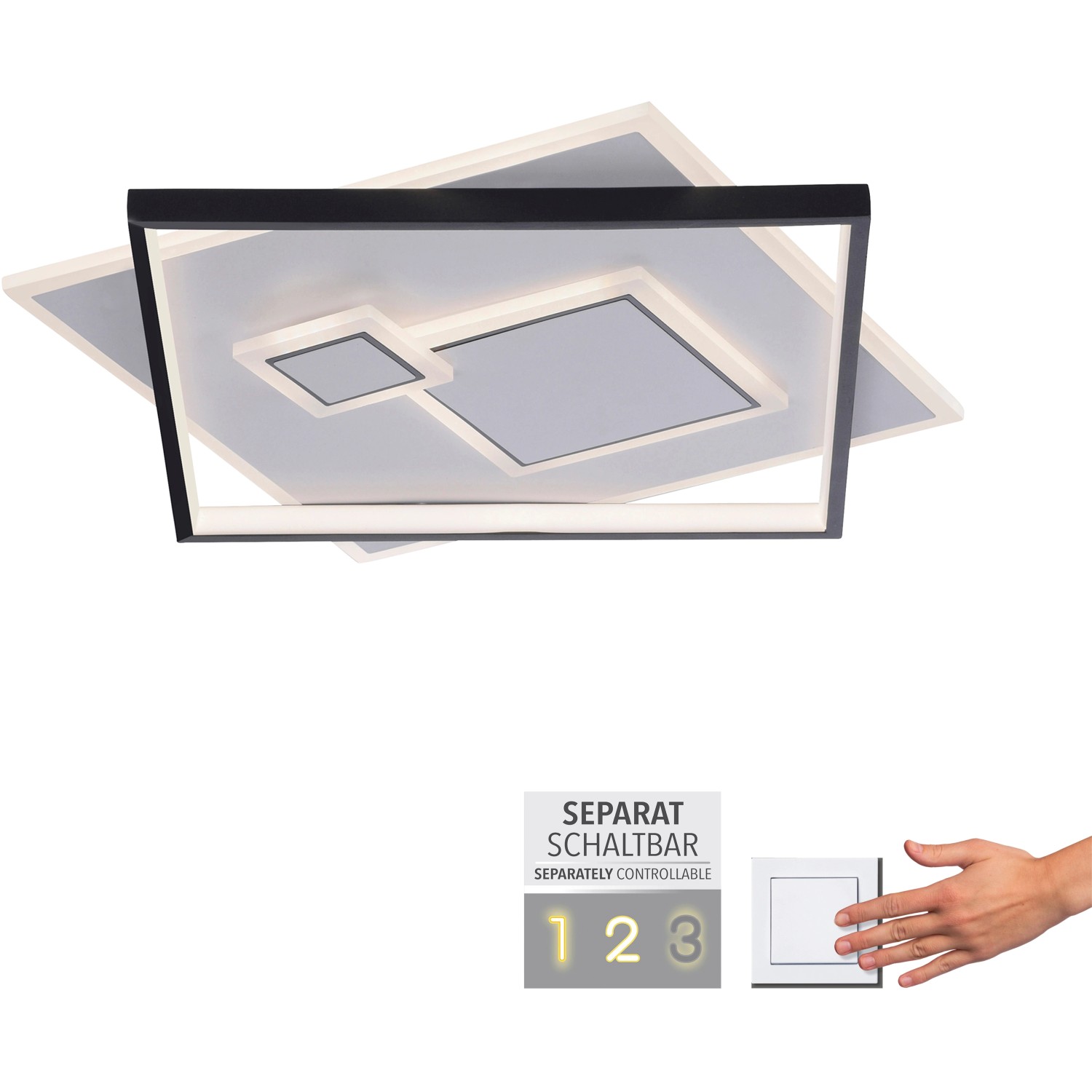 Paul Neuhaus LED-Deckenleuchte Mailak 57 cm x 57 cm Weiß kaufen bei OBI