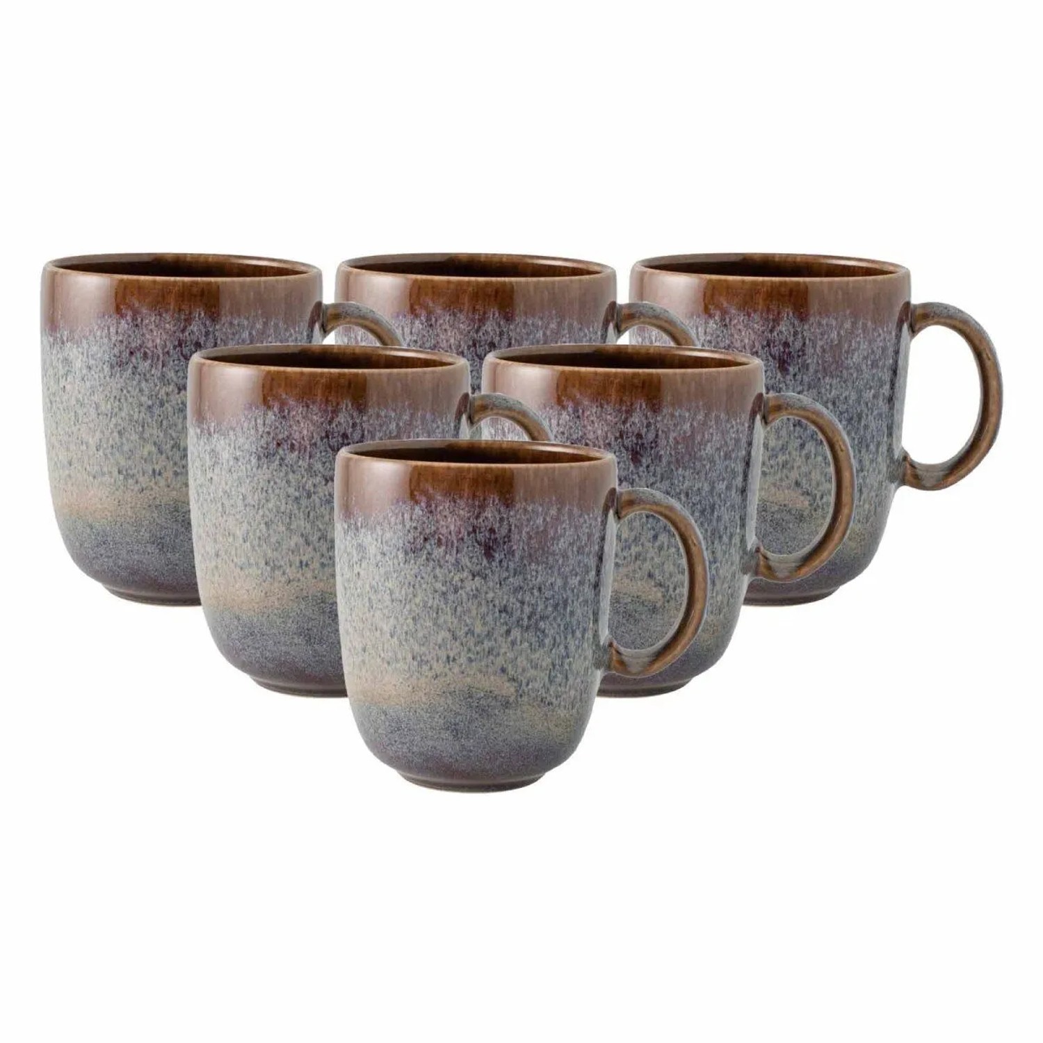 like. by Villeroy & Boch Lave Becher mit Henkel 400 ml 6er Set Beige