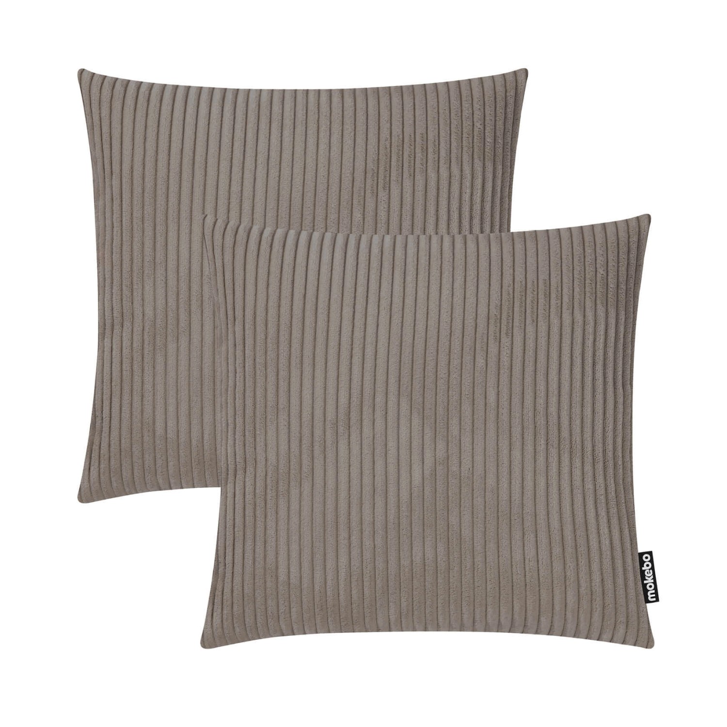 mokebo Dekokissen Set Die Kuschelbuddies 2er-Set Cordkissen mit Füllung in Taupe