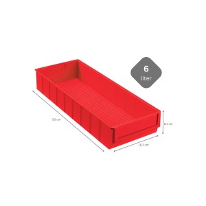 Rote PROREGAL Industriebox, 6 Liter, für Aufbewahrungssysteme. Ideal für Werkstatt und Lager.