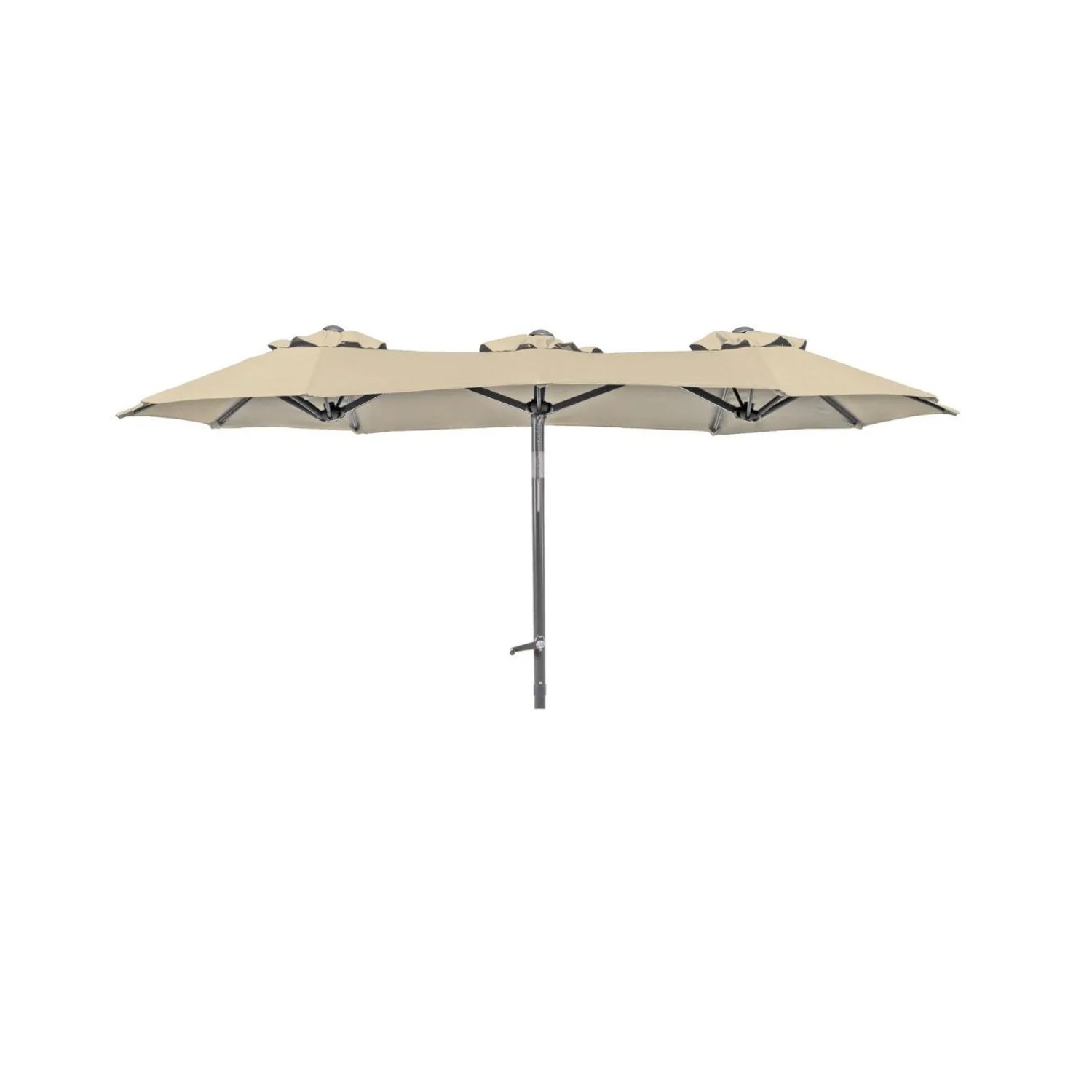 Lex Doppelschirm Sonnenschirm Kurbelschirm 3 x 1,5 m Knickbar Garten Oval Beige